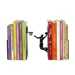 alvi Serre-livres Slam Dunk Couleur noir Support de livres pour étagère en forme de joueur de Basket
