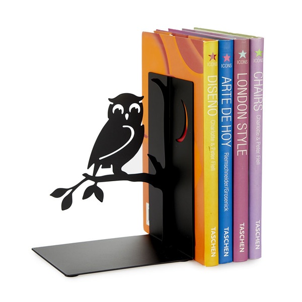 alvi Fermalibri Book Guard Colore nero Supporto da scaffale per libri a forma di Gufo Divertente per