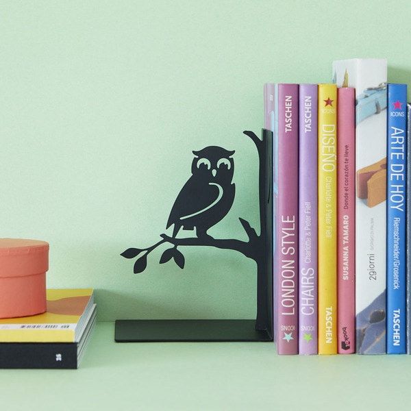 alvi Fermalibri Book Guard Colore nero Supporto da scaffale per libri a forma di Gufo Divertente per