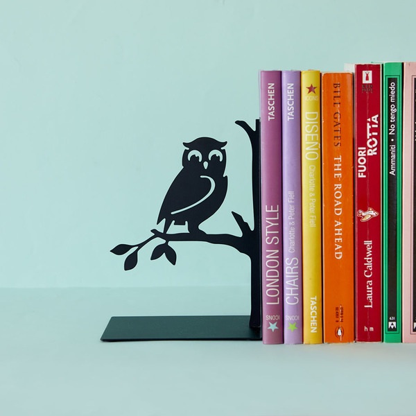 alvi Fermalibri Book Guard Colore nero Supporto da scaffale per libri a forma di Gufo Divertente per