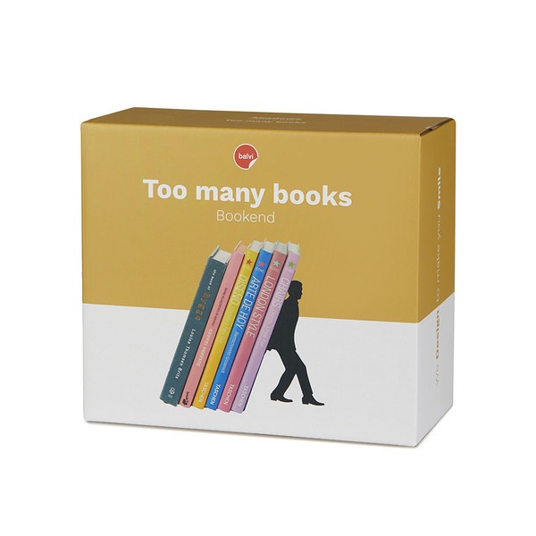 alvi Buchstütze Too Many Farbe Schwarz Buchstütze für das Bücherregal in Eulenform Lustiges Accessoi
