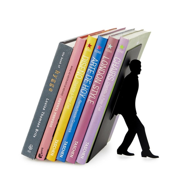 alvi Buchstütze Too Many Farbe Schwarz Buchstütze für das Bücherregal in Eulenform Lustiges Accessoi