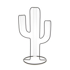 Balvi Vase Silhouette Couleur noir Vase décoratif cactus Métal/verre
