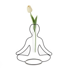 Balvi Silhouette Vase Colour black Decorative vase Yoga pose shaped Metal/glass