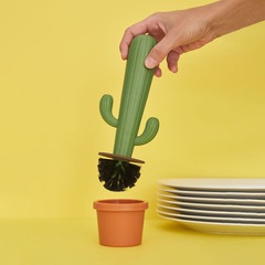 alvi Spazzola per stoviglie Cactus Colore verde Spazzola a forma di cactus e supporto a forma di vas