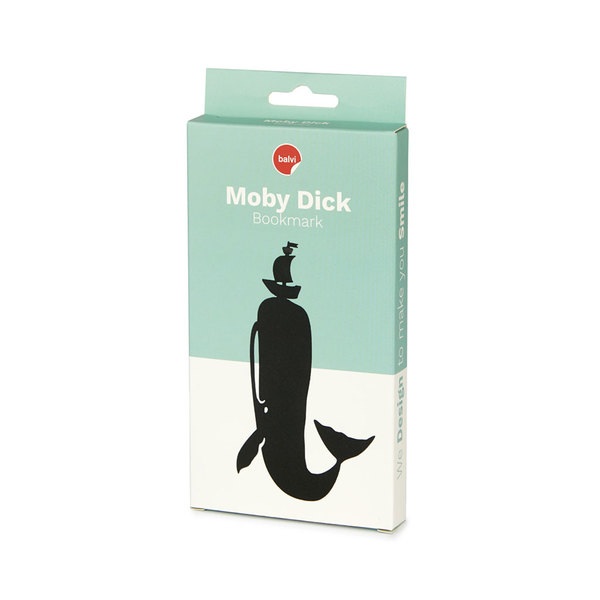 alvi Marcapáginas Moby Dick Color negro Inspirado en la Famosa Novela Mobydick Divertido Regalo para