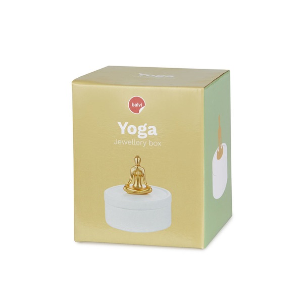 alvi Schmuckkästchen Yoga Farbe Weiß und Gold Schmuckkästen aus Keramik für Ihren Schmuck mit dekora