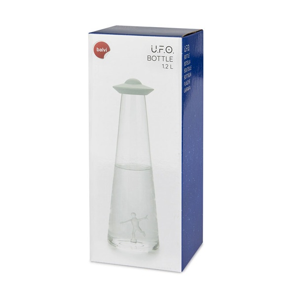 alvi Botella UFO Capacidad 1,2L En forma de platillo volante abduciendo una persona Borosilicato/sil