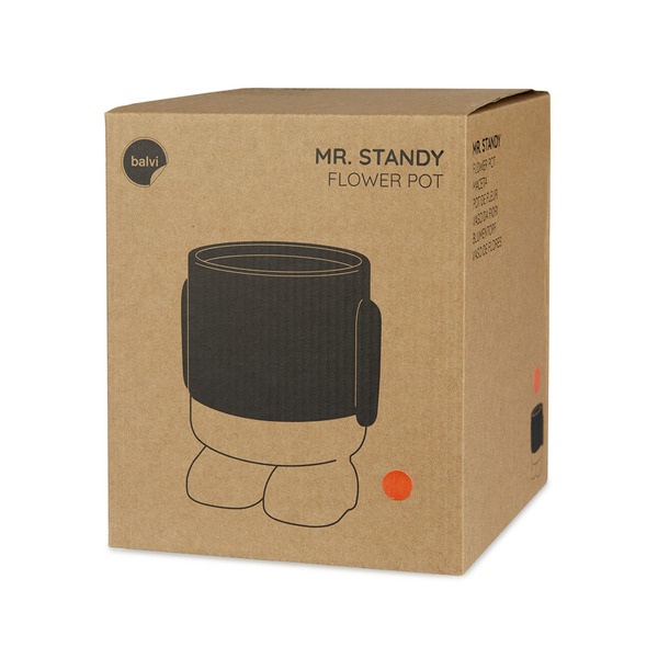 alvi Maceta MrStandy Color rojo y blanco Tiesto para plantas en forma de personaje simpático Con bas