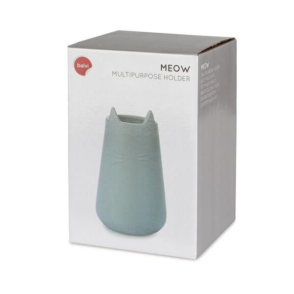 alvi Pot multi-usages Meow Couleur gris Pot décoratif En forme de chat Utilisations multiples 20,5x1