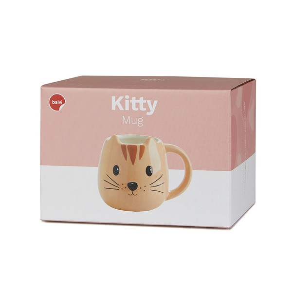 alvi Henkelbecher Kitty Farbe Orange Henkelbecher in Form eines Katzenkopfs Fassungsvermögen 400 ml