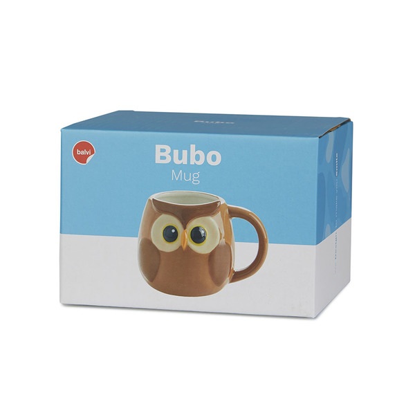 alvi Mug Bubo Color marrón Taza en Forma de Cabeza de Buho Capacidad 400ml Apta para lavavajillas y