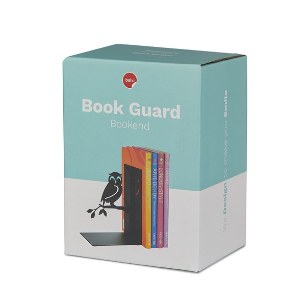 alvi Fermalibri Book Guard Colore nero Supporto da scaffale per libri a forma di Gufo Divertente per