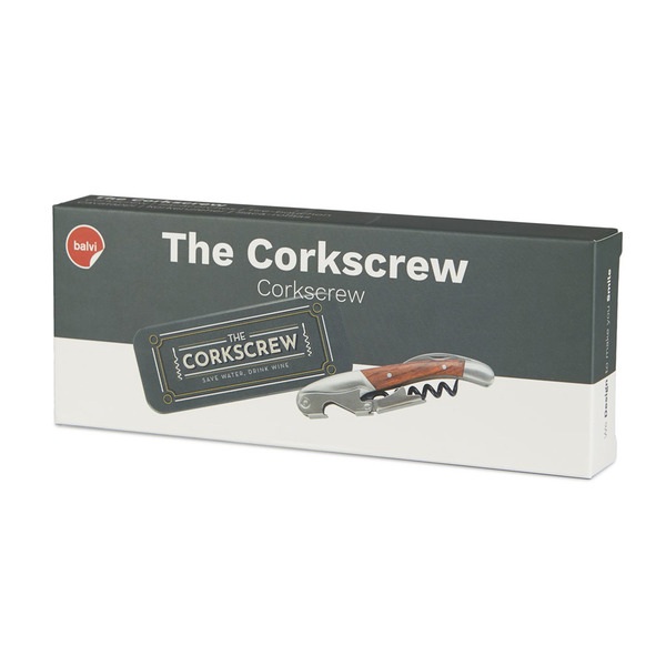 Balvi Cavatappi The Corkscrew Apribottiglie e strumento multifunzione con scatola metallica Latta