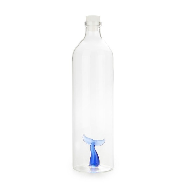 Balvi Botella Tail Color azul Con figura en forma de cola de ballena Borosilicato