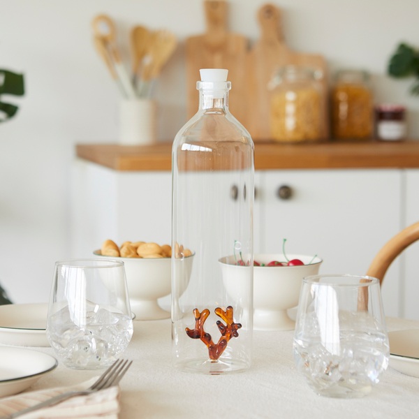 Balvi Botella Coral Color ámbar Con figura en forma de coral Borosilicato