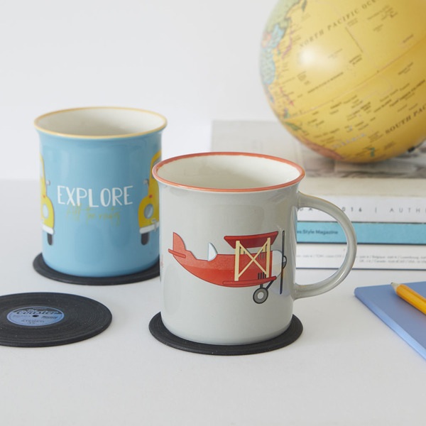 alvi Mug Flight Color gris 312 ml Taza para el desayuno apta para microondas y lavavajillas Cerámica