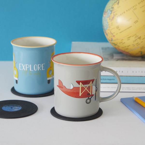 alvi Mug Flight Color gris 312 ml Taza para el desayuno apta para microondas y lavavajillas Cerámica