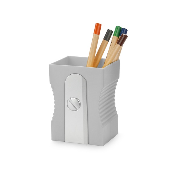 Balvi Portalápices Sharpener Color gris En forma de sacapuntas Plástico