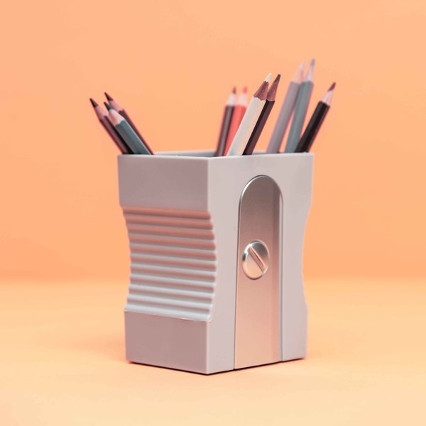 Balvi Portalápices Sharpener Color gris En forma de sacapuntas Plástico