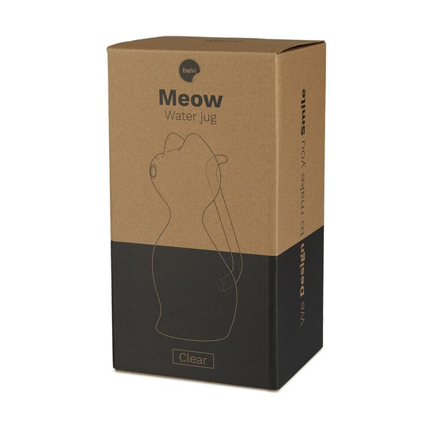 Balvi Carafe d'eau Meow Couleur transparent Carafe en verre en forme de chat 1L Borosilicate