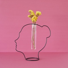 Balvi Blumenvase Lady Farbe Schwarz In Form einer weiblichen Silhouette Metall/Glas