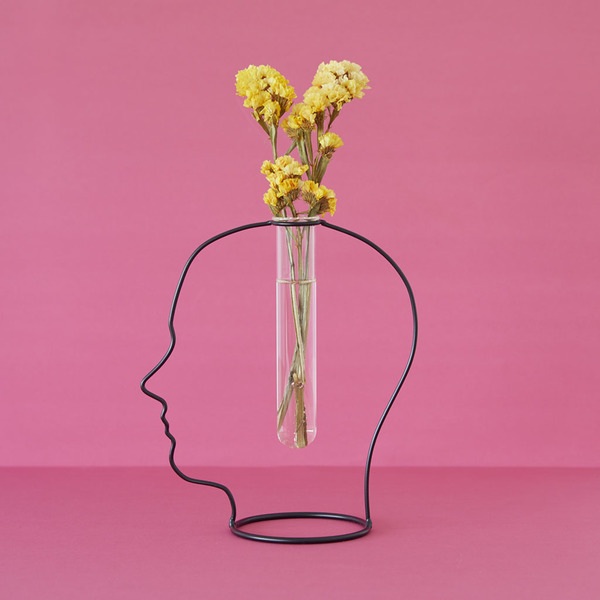 Balvi Vase Gentle Couleur noir Sous la forme d'une silhouette masculine Métal/verre