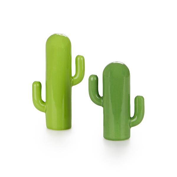 Balvi Set sal & pimienta Cactus Color verde En forma de cactus Porcelana