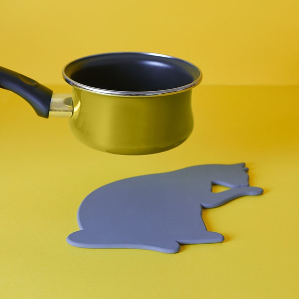 Balvi Trivet Feline Colour gray Magnetic in the shape of a cat Silicone