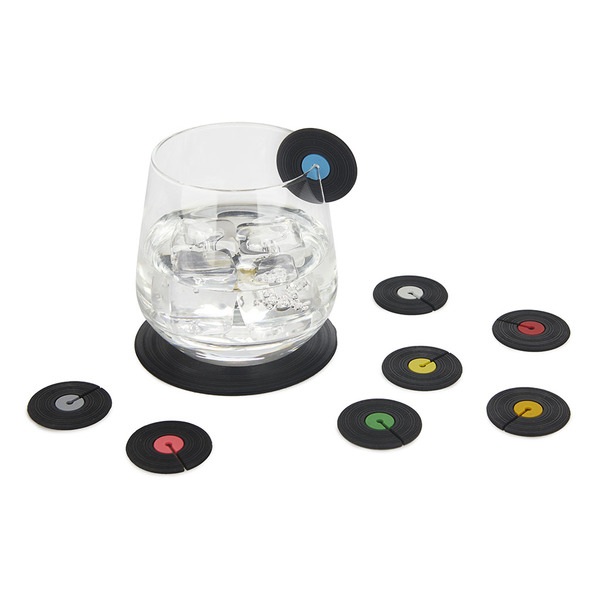 Balvi Glass marker Greatest Hits Colour black In the shape of vinyl records Silicone