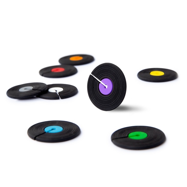 Balvi Glass marker Greatest Hits Colour black In the shape of vinyl records Silicone