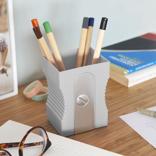 Balvi Portalápices Sharpener Color gris En forma de sacapuntas Plástico