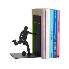 alvi Sujetalibros Goal Kick Color negro Soporte para libros de estantería con jugador de fútbol Meta