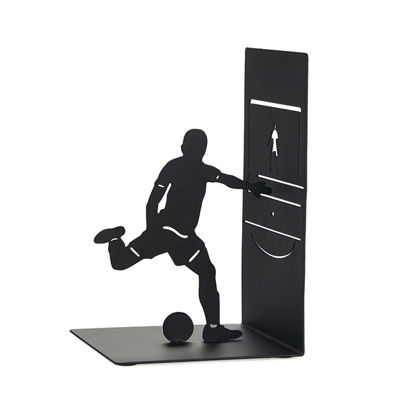 alvi Sujetalibros Goal Kick Color negro Soporte para libros de estantería con jugador de fútbol Meta