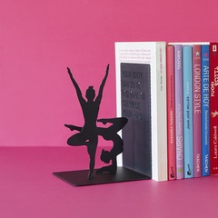 alvi Serre-livres Yoga Couleur noir Stand pour les livres de bibliothèques sous forme de position de