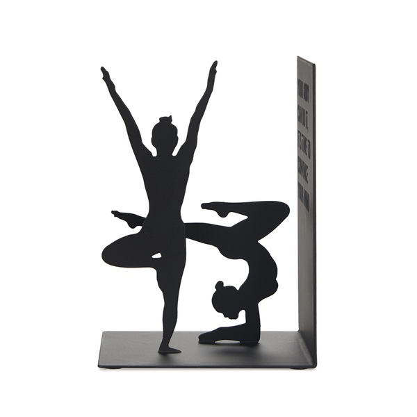 Balvi Buchstütze Yoga Farbe Schwarz Buchstütze für das Bücherregal in Form einer Yogaposition Metall