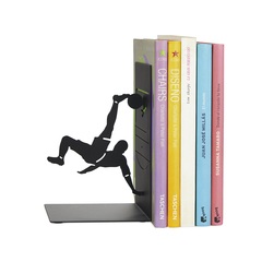 alvi Buchstütze Bicycle Kick Farbe Schwarz Buchstütze für Ihre Bücher im Regal in Form eines Fußball