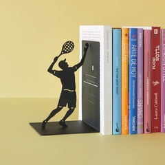 alvi Serre-livres Match Ball Couleur noir Soutien aux livres de bibliothèque avec un joueur de tenni