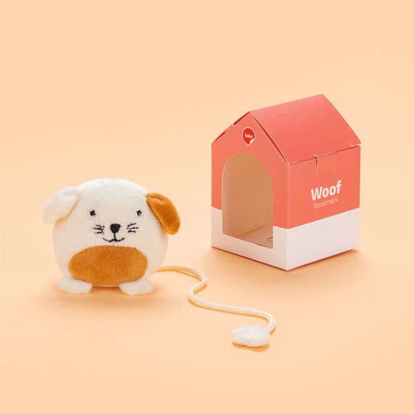 Balvi Marcapáginas Woof Color blanco Divertido punto de libro en forma de perro Poliéster