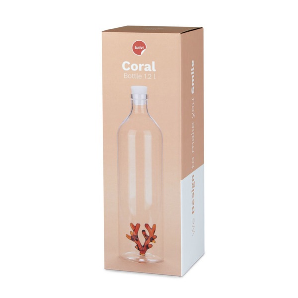 Balvi Botella Coral Color ámbar Con figura en forma de coral Borosilicato