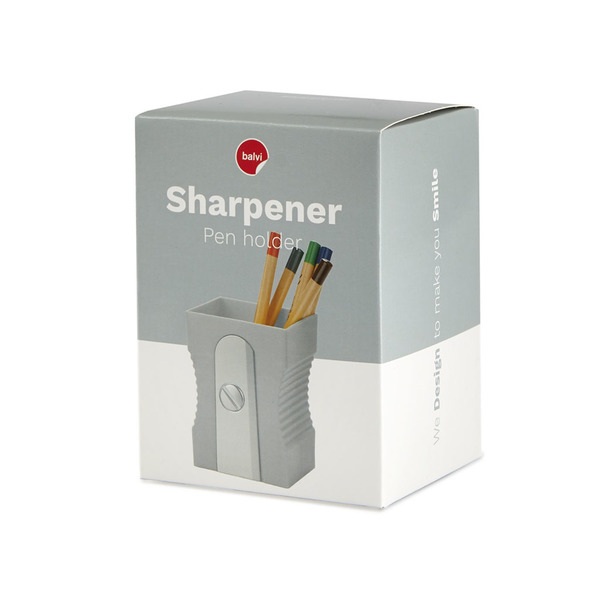 Balvi Portalápices Sharpener Color gris En forma de sacapuntas Plástico