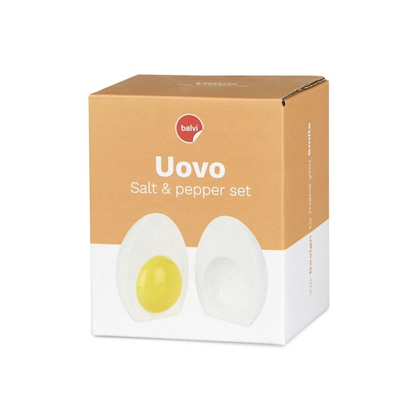 Balvi Set sal & pimienta Uovo L Color blanco En forma de huevo Porcelana