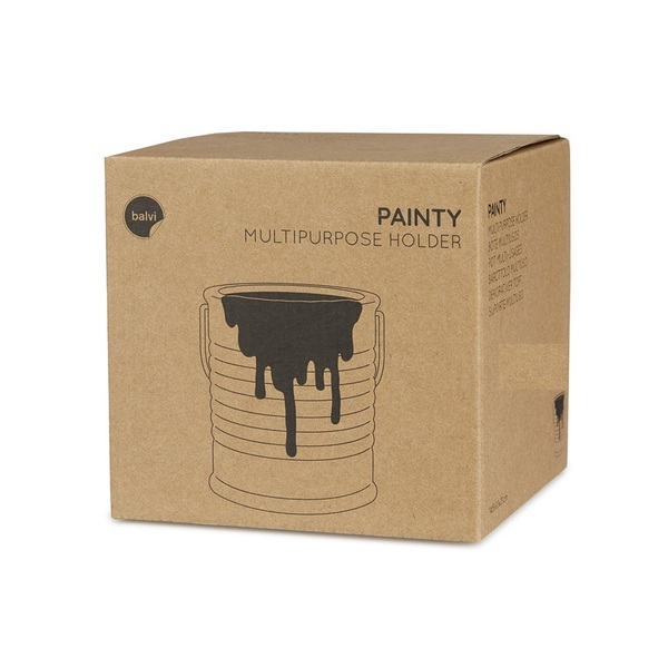 alvi Bote multiusos Painty Color azul y blanco Recipiente decorativo en forma de bote de pintura Múl