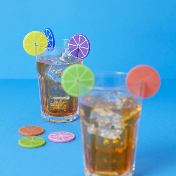 alvi Marca copas Fruit Party Set de 8 unidades Marcacopas o marcavasos Ideal para reuniones, fiestas