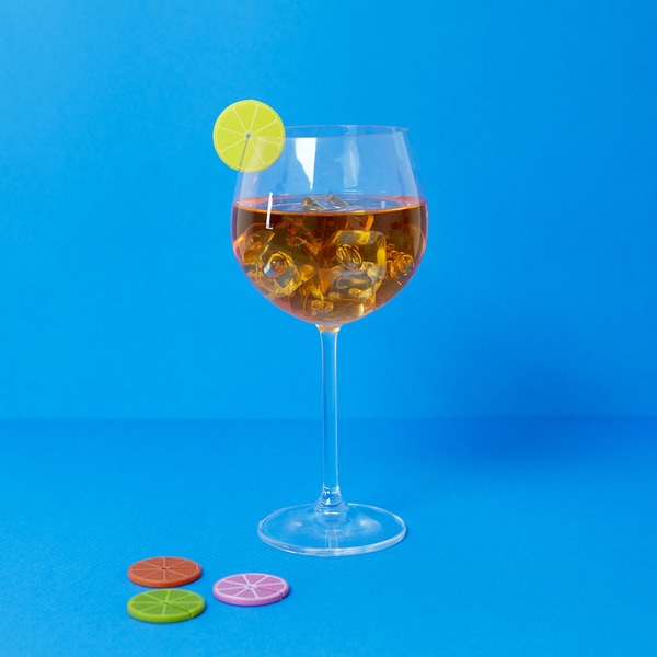 alvi Marca copas Fruit Party Set de 8 unidades Marcacopas o marcavasos Ideal para reuniones, fiestas