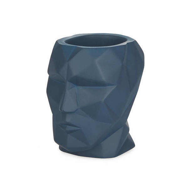 Balvi Portalápices The Head Color azul Cabeza Silueta geométrica Cemento 12x8,4x11,5cm