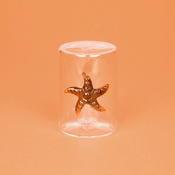 Balvi Salero Starfish Color ámbar Figura en forma de estrella de mar Borosilicato