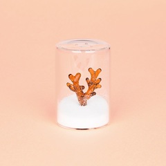 Balvi Salt shaker Coral Colour amber With fun marine figure inside Borosilicate