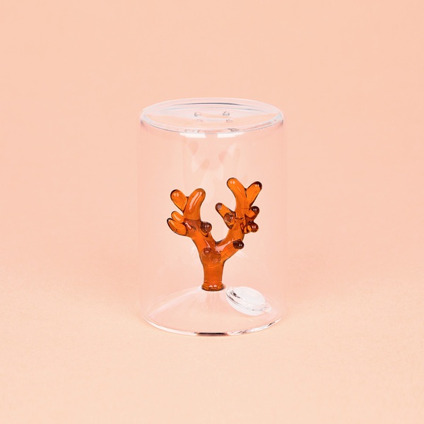 Balvi Salero Coral Color ámbar Con figura en forma de coral Borosilicato