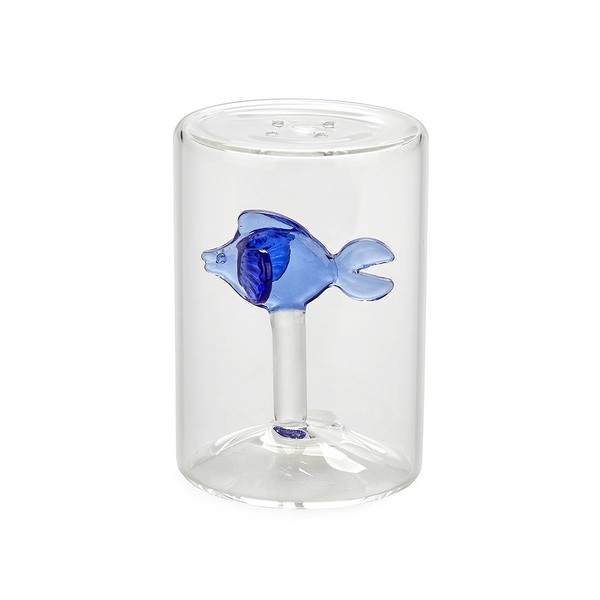 Balvi Salero Fish Color azul Con figura en forma de pez Borosilicato